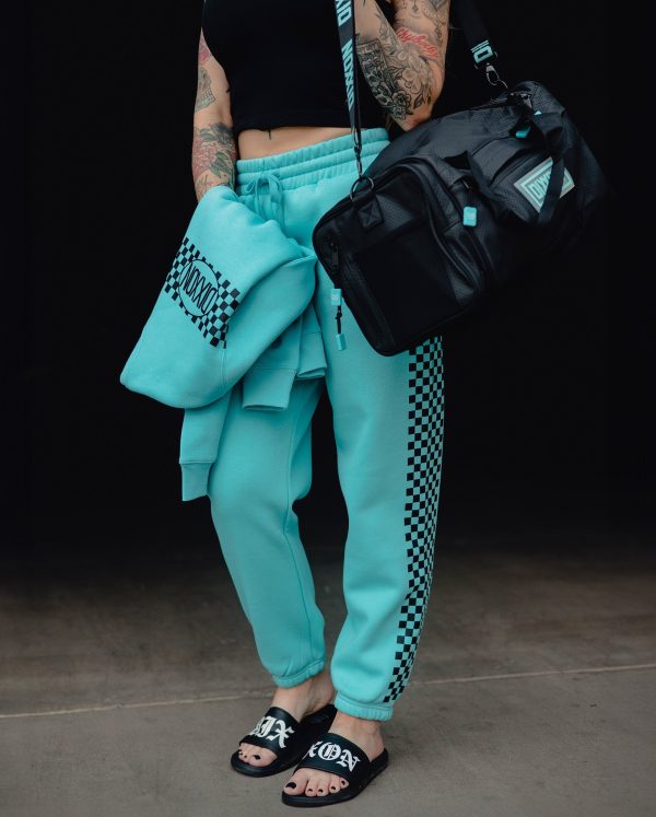 Women s Black Checkers Sweatpants - Tiffany For Sale - Image 3