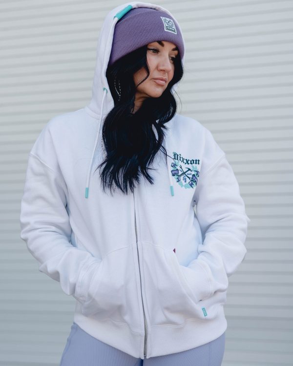 Women s Purple Award Crest Zip Up - White For Cheap - Image 5