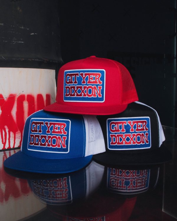 Git Yer Dixxon Flat Bill Trucker Snapback - Red, White, & Blue Supply