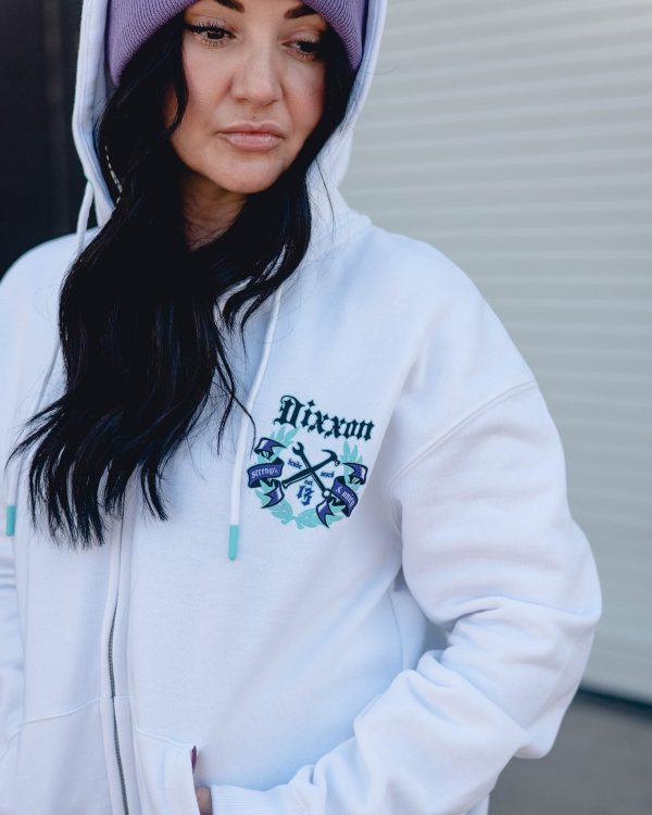 Women s Purple Award Crest Zip Up - White For Cheap - Image 4