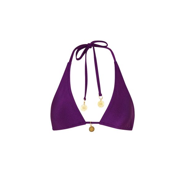 Classic Tie Halter Bikini Top - Sugar Plum For Cheap