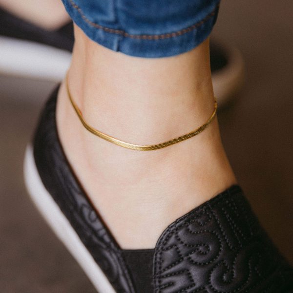 Herringbone Chain Anklet Hot on Sale - Image 2