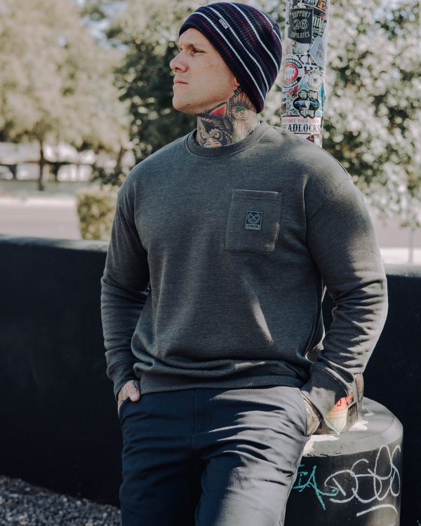 Pocket Crewneck - Heathered Charcoal Supply - Image 3