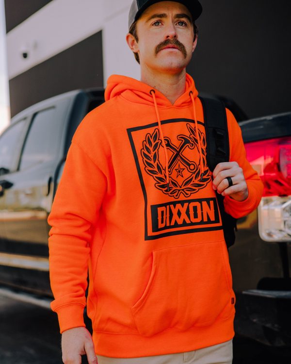 Black Box Crest Pullover Hoodie - Safety Orange Online Hot Sale