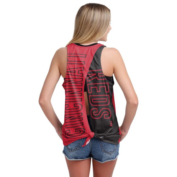 Cincinnati Reds MLB Womens Tie-Breaker Sleeveless Top Online Sale